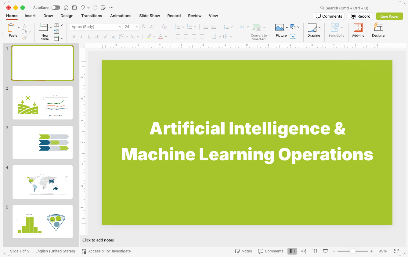 Artificial Intelligence & Machine Learning Operations Presentations