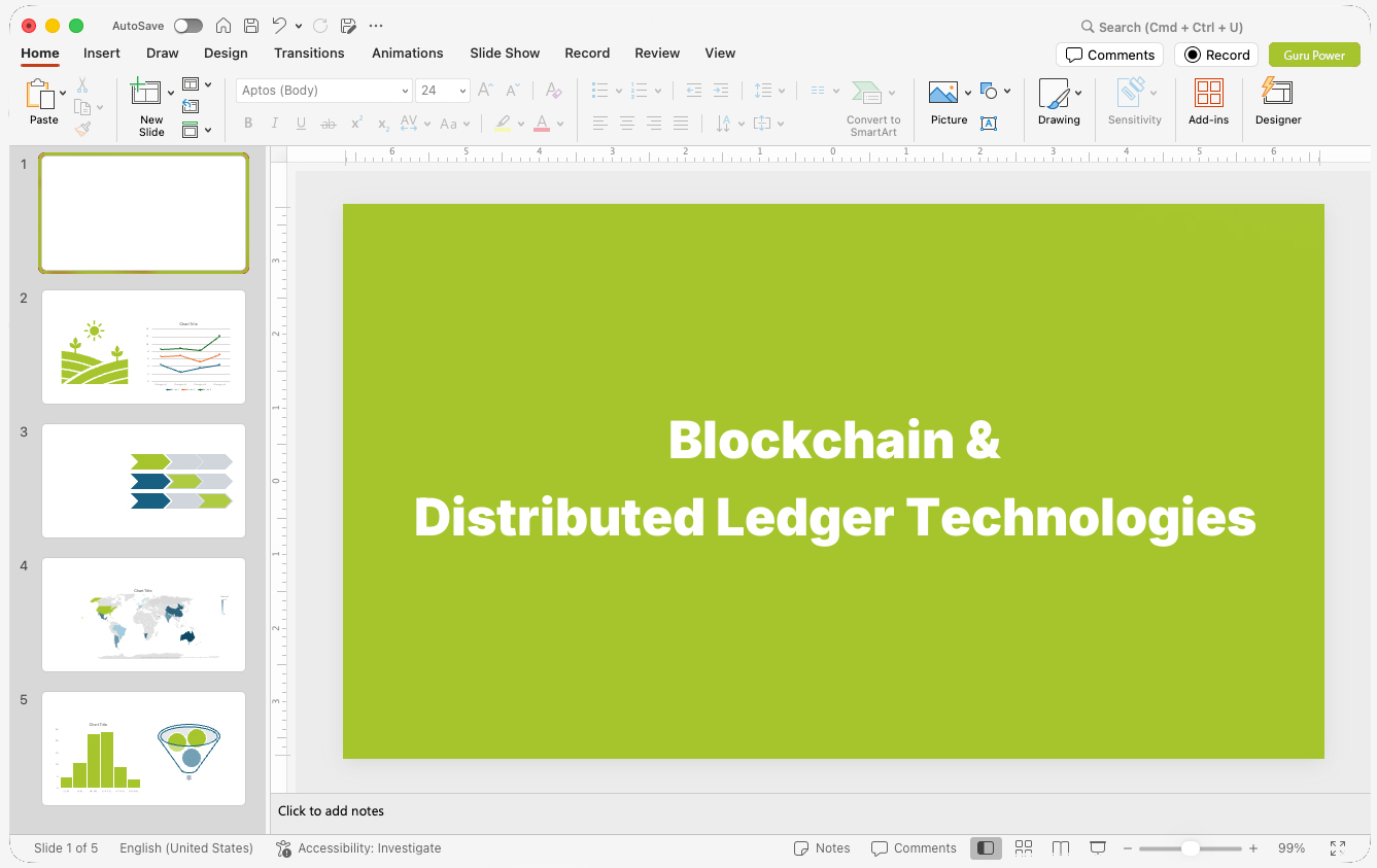 Blockchain & Distributed Ledger Technologies Presentations
