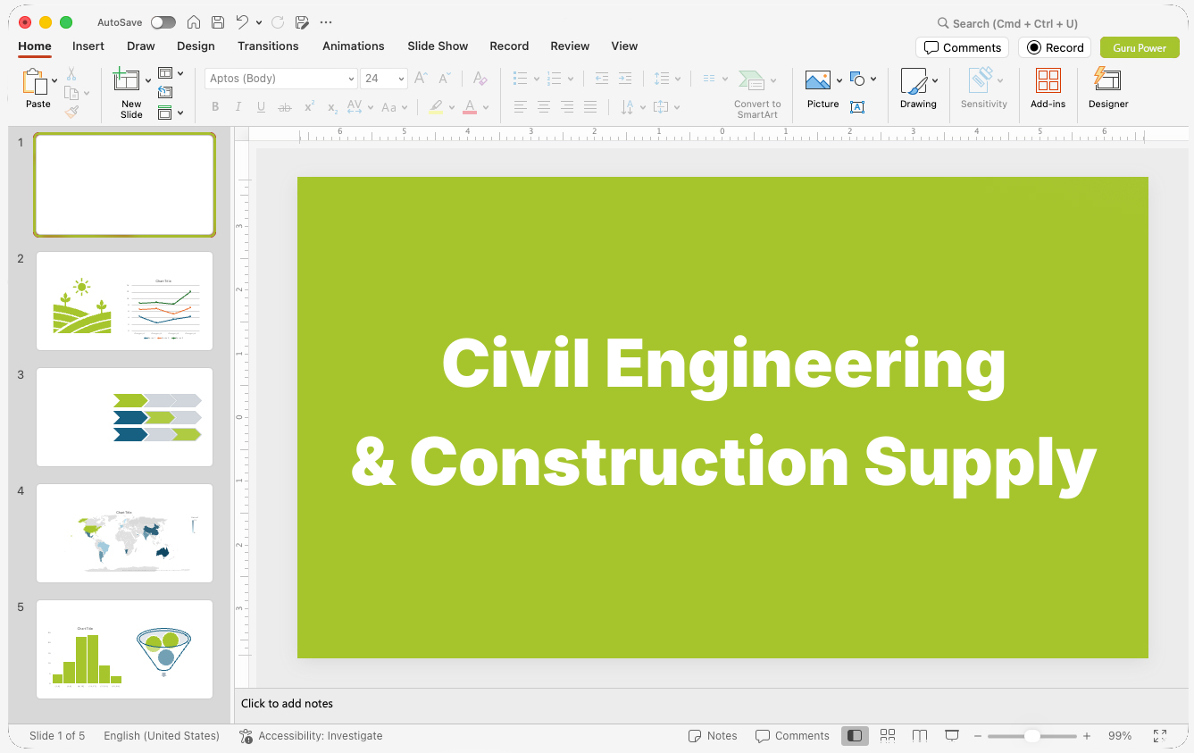 Civil Engineering & Construction Supply Presentations