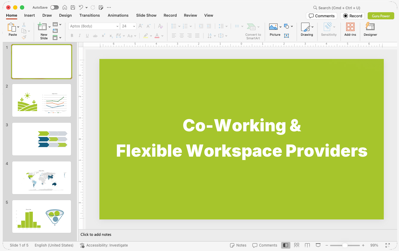 Co-Working & Flexible Workspace Providers Presentations