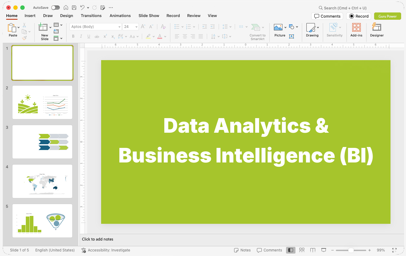 Data Analytics & Business Intelligence (BI) Presentations