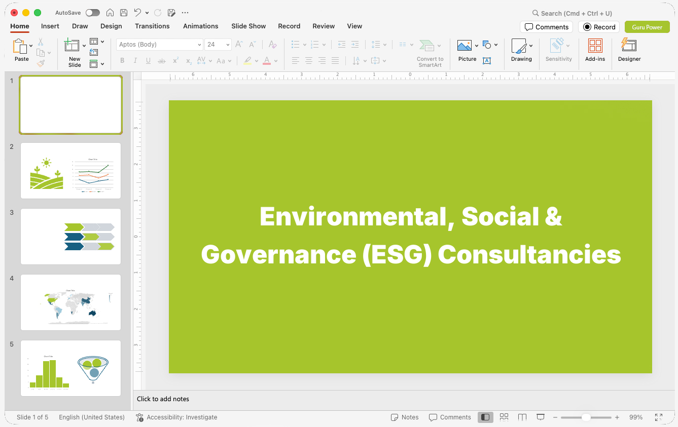 Environmental, Social & Governance (ESG) Consultancies Presentations
