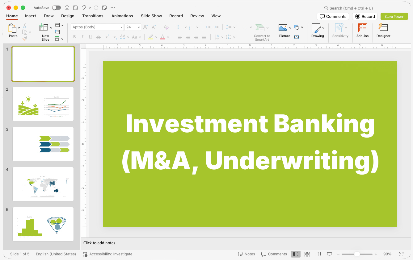 Investment Banking (M&A, Underwriting) Presentations