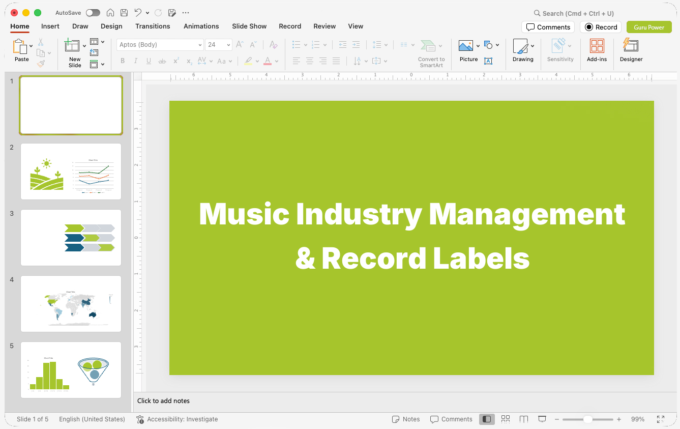 Music Industry Management & Record Labels Presentations