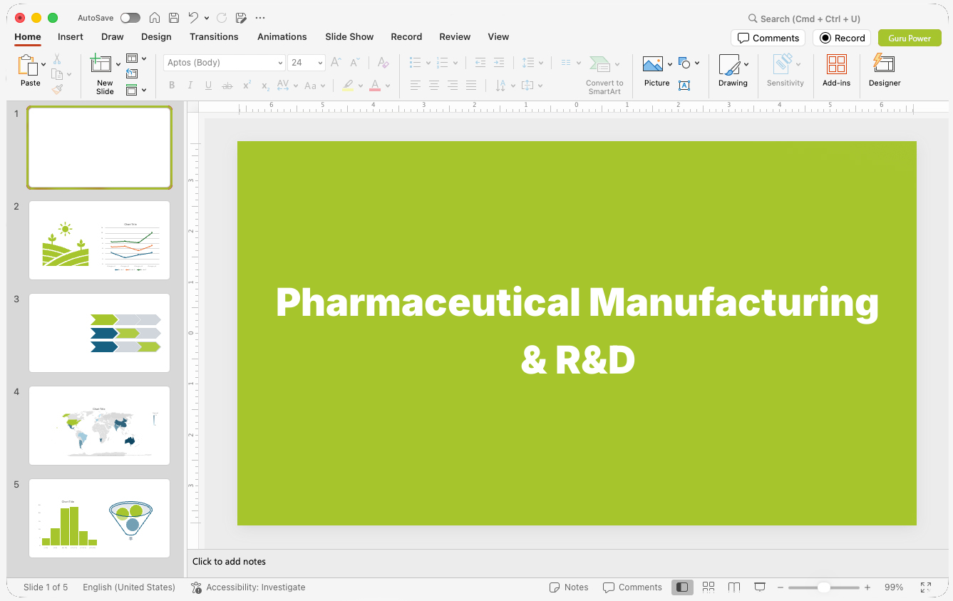 Pharmaceutical Manufacturing & R&D Presentations