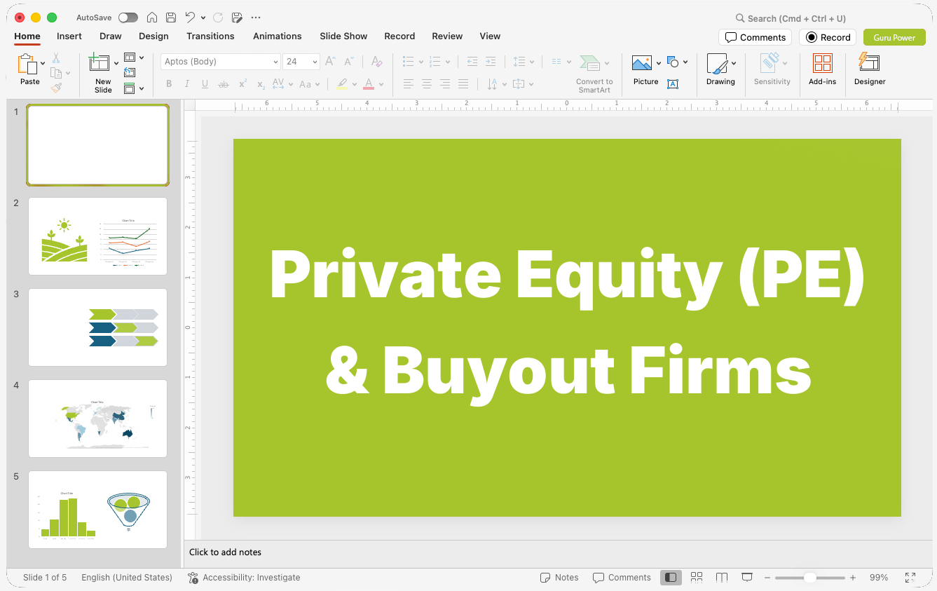 Private Equity (PE) & Buyout Firms Presentations
