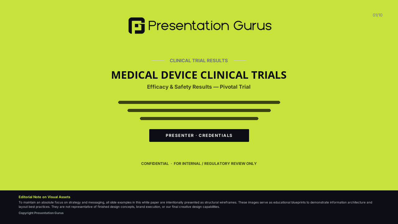Wireframe example of a title and presenter disclosures cover slide