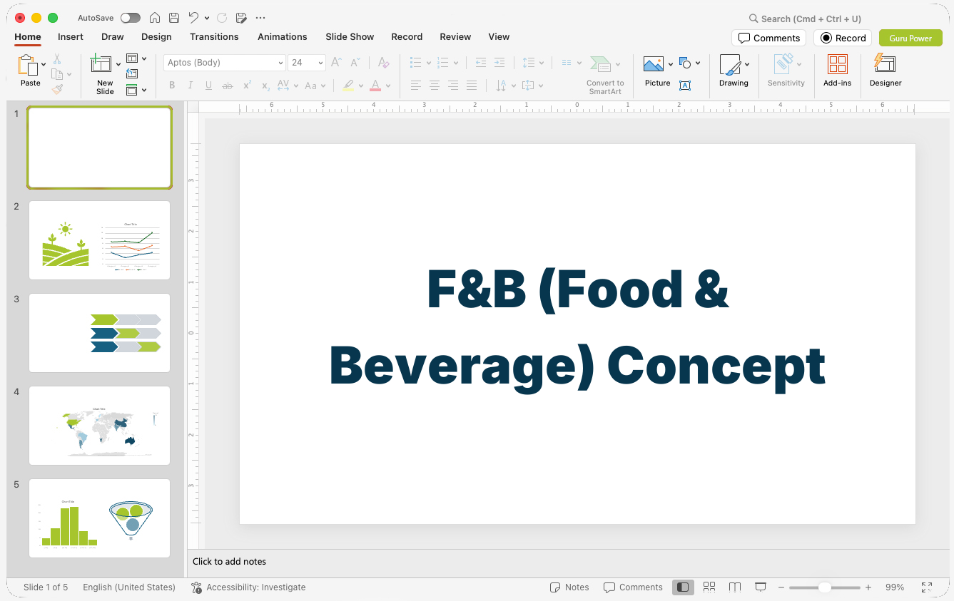 F&B (Food & Beverage) Concept Deck