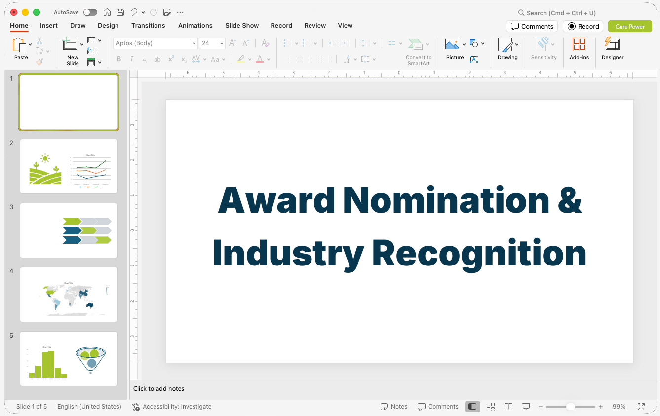 Award Nomination & Industry Recognition Deck