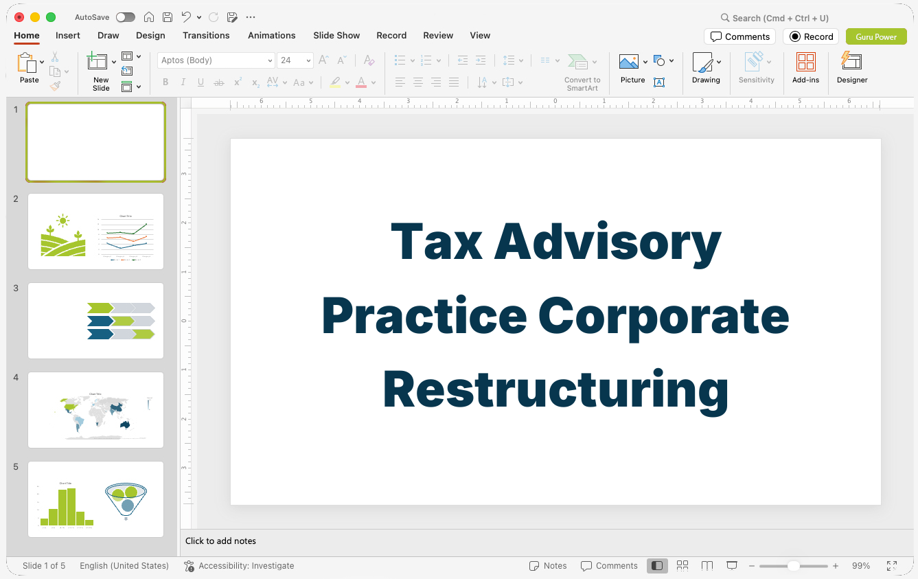 Tax Advisory Practice Corporate Restructuring Presentation