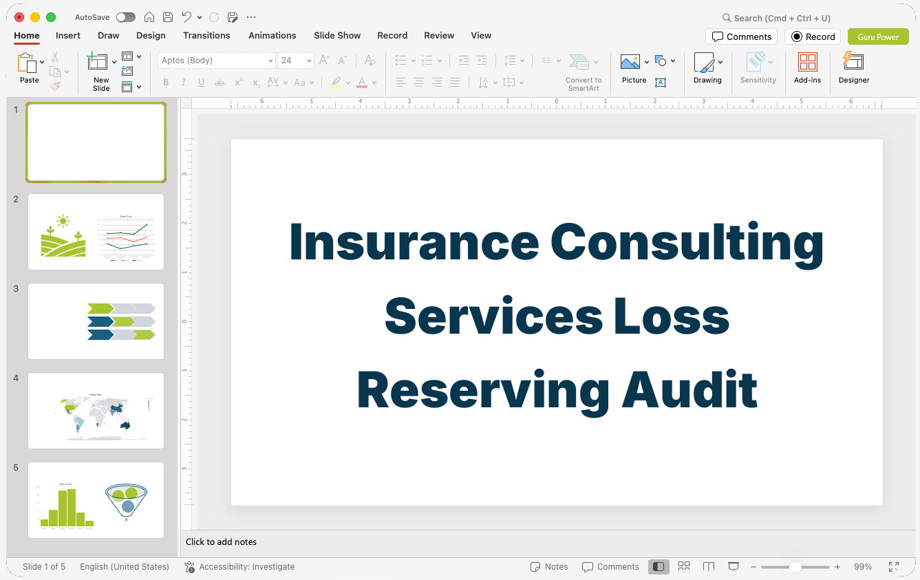 Insurance Consulting Services Loss Reserving Audit Presentation