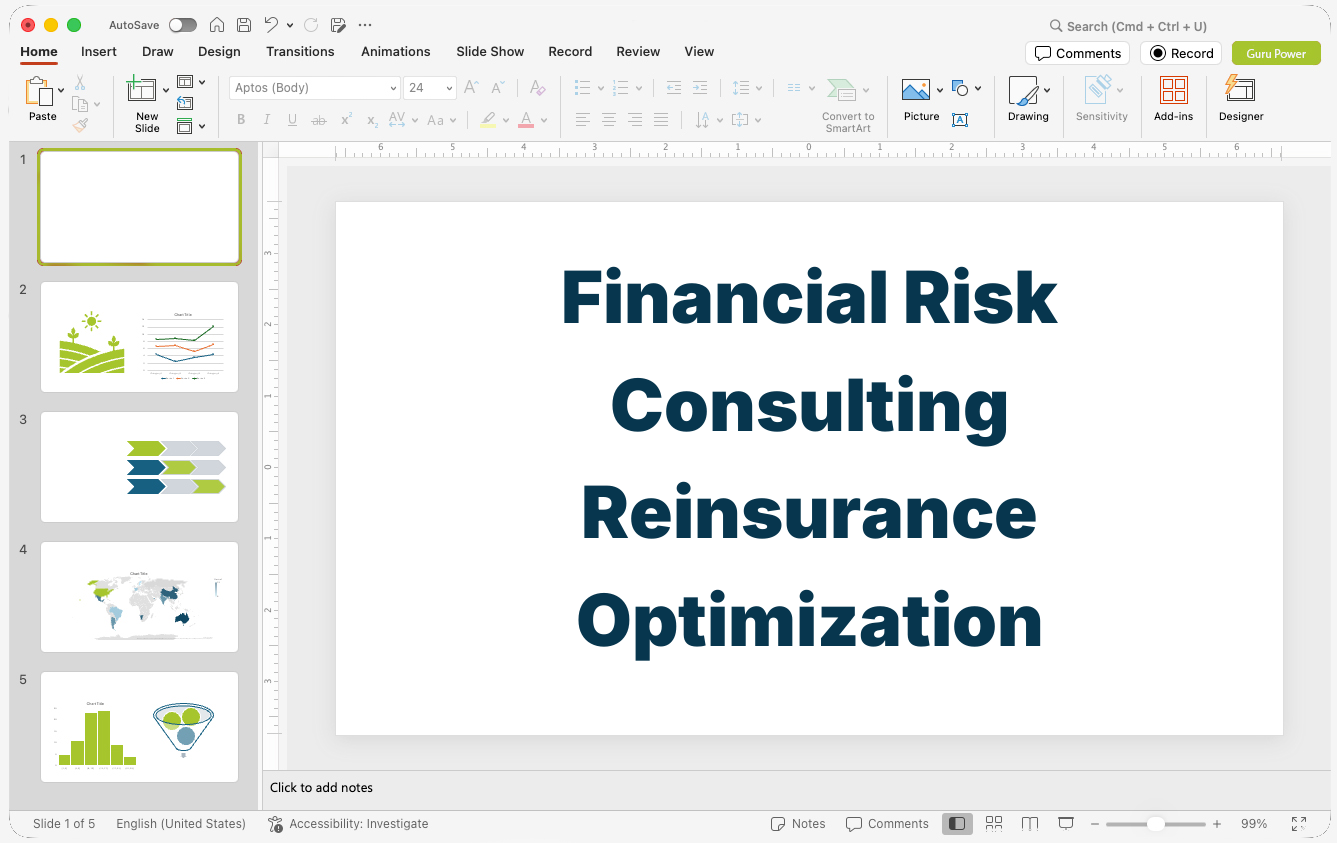 Financial Risk Consulting Reinsurance Optimization Presentation