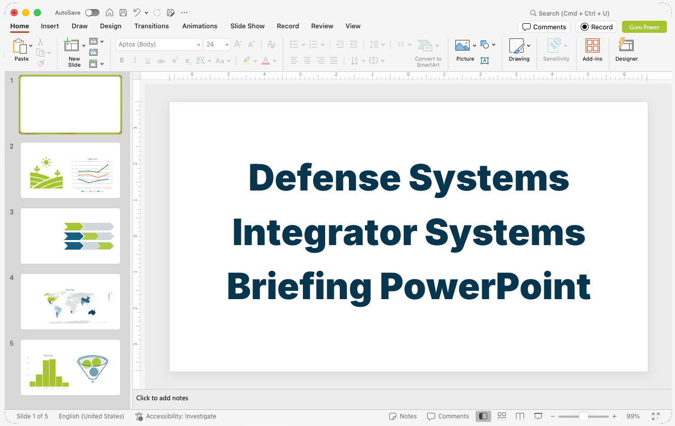 Defense Systems Integrator Systems Briefing PowerPoint