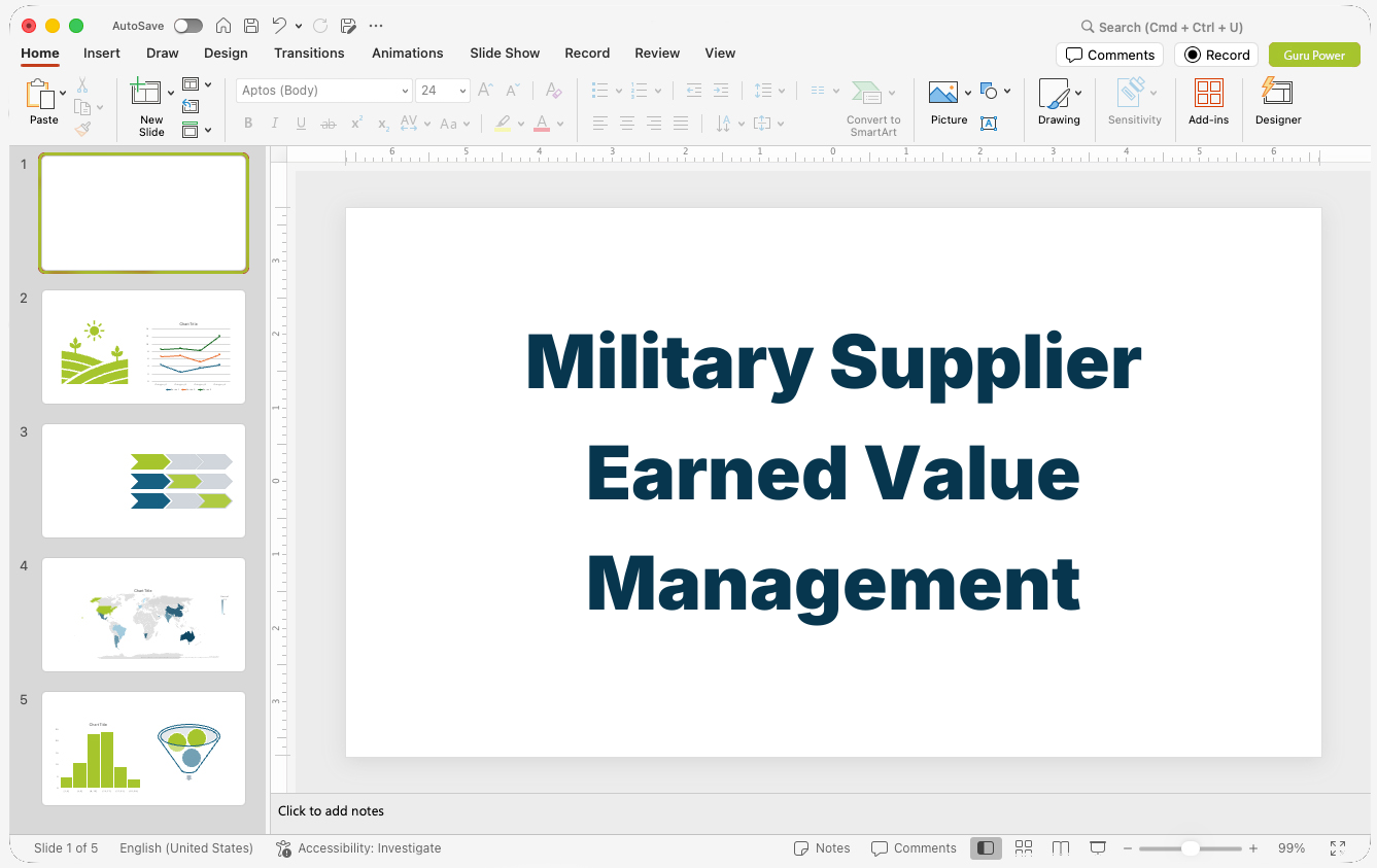 Military Supplier Earned Value Management Deck