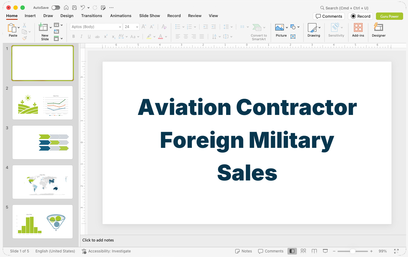 Aviation Contractor Foreign Military Sales Pitch-Deck