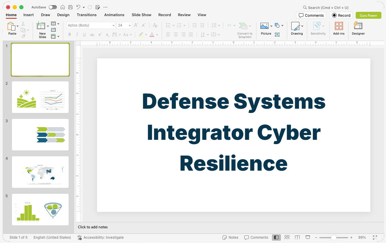 Defense Systems Integrator Cyber Resilience Presentation
