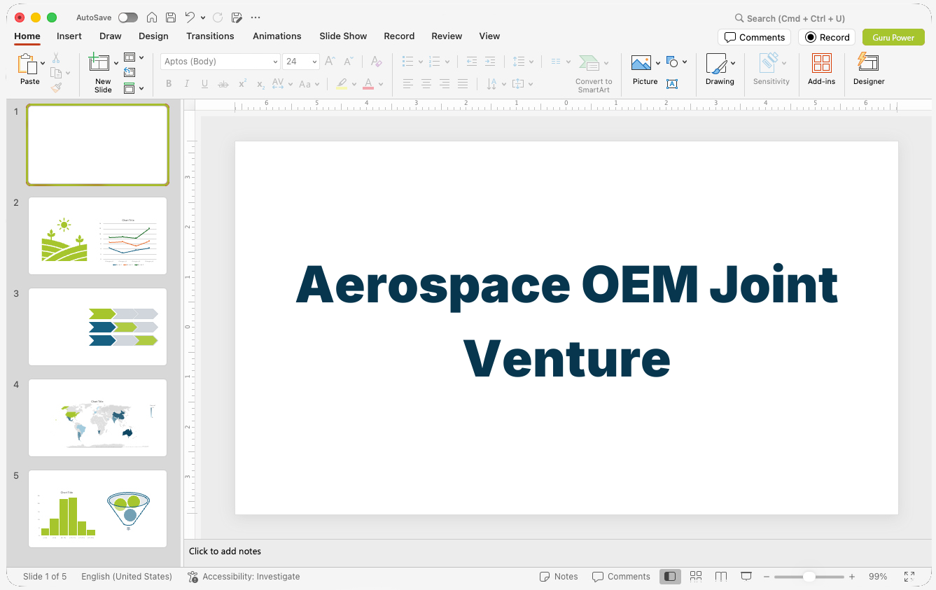 Aerospace OEM Joint Venture Proposal Deck