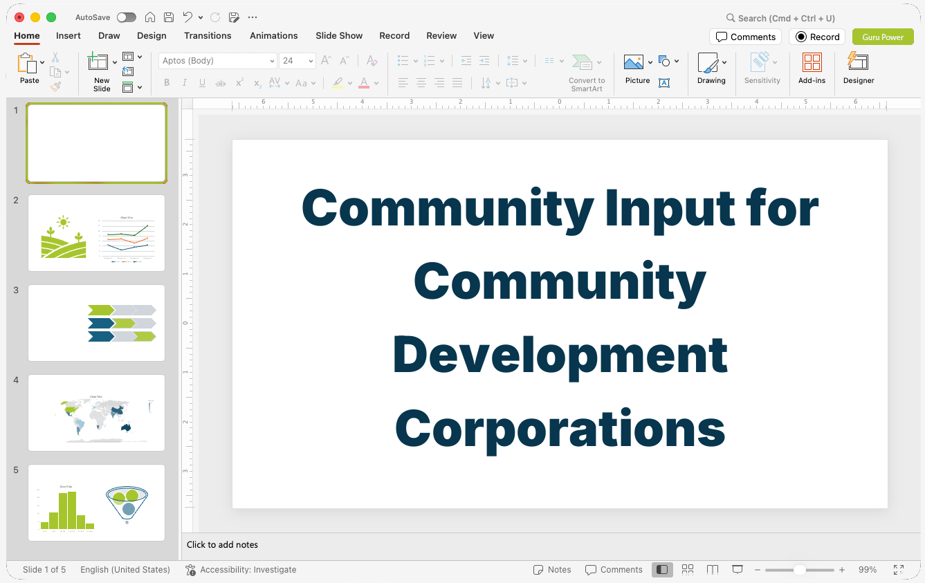 Community Input Presentation for Community Development Corporations