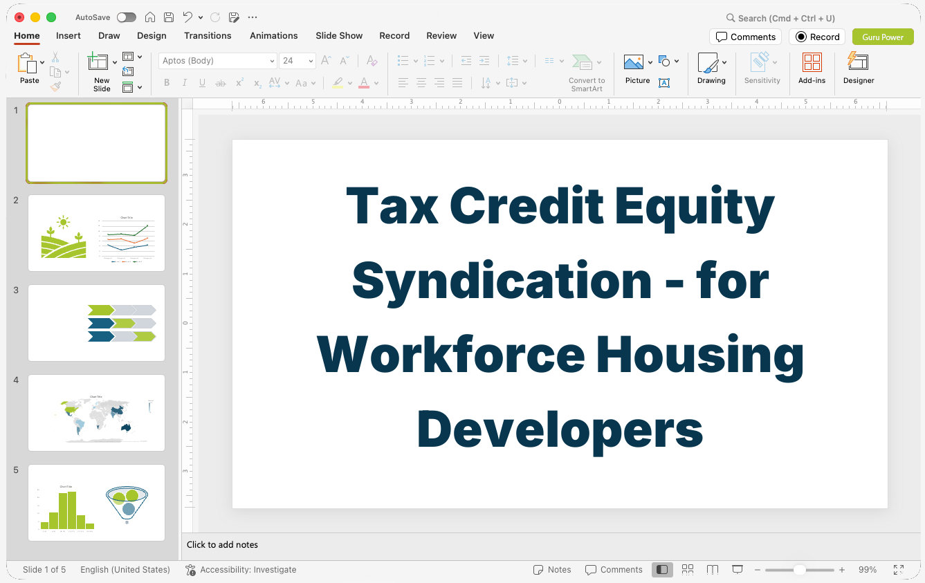 Tax Credit Equity Syndication Pitch-Deck for Workforce Housing Developers