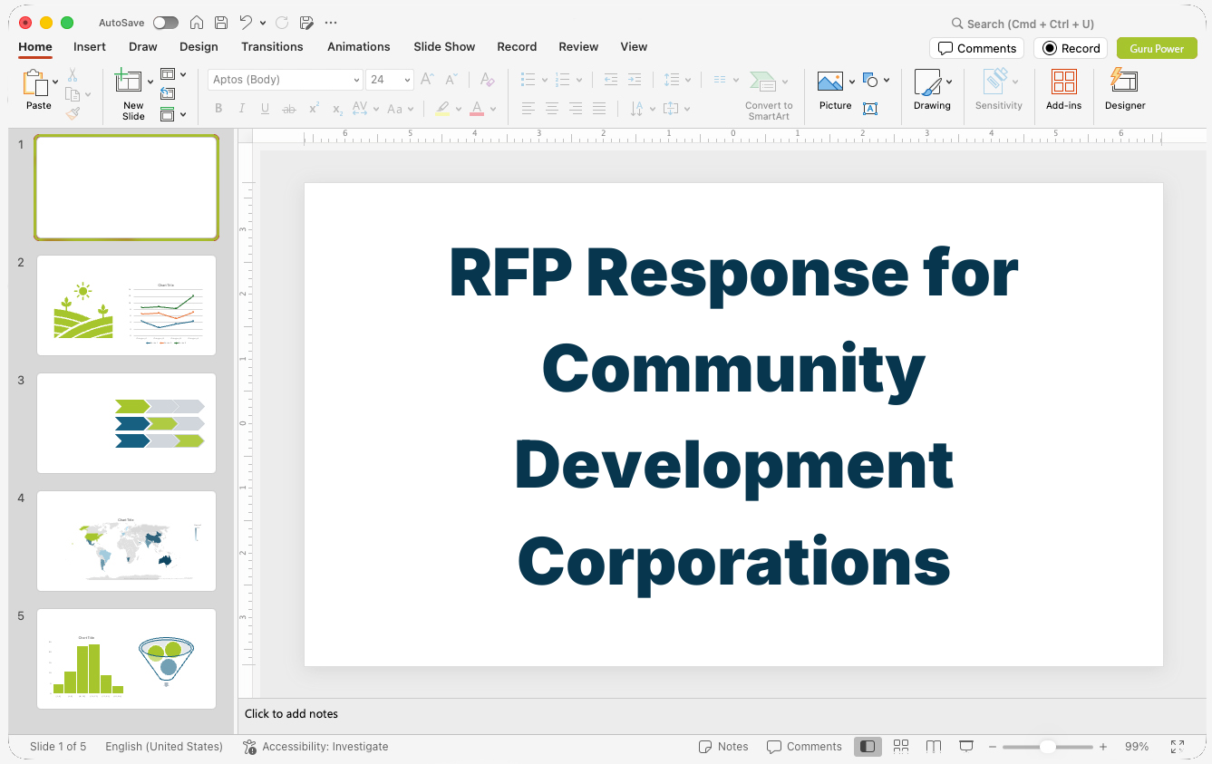 RFP Response Presentation for Community Development Corporations