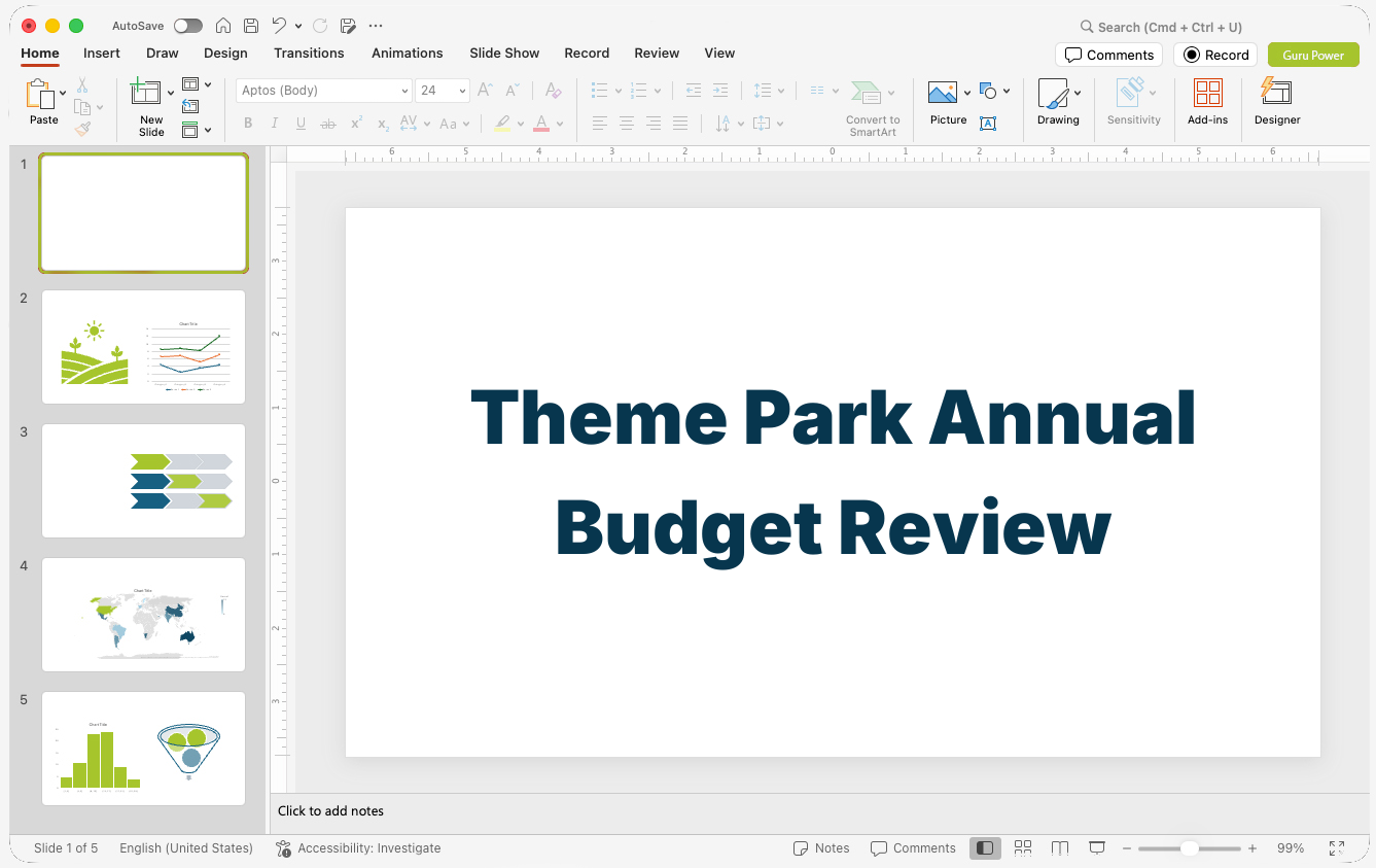 Theme Park Annual Budget Review Pitch-Deck