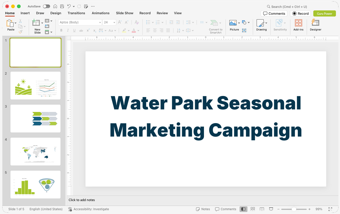 Water Park Seasonal Marketing Campaign Deck