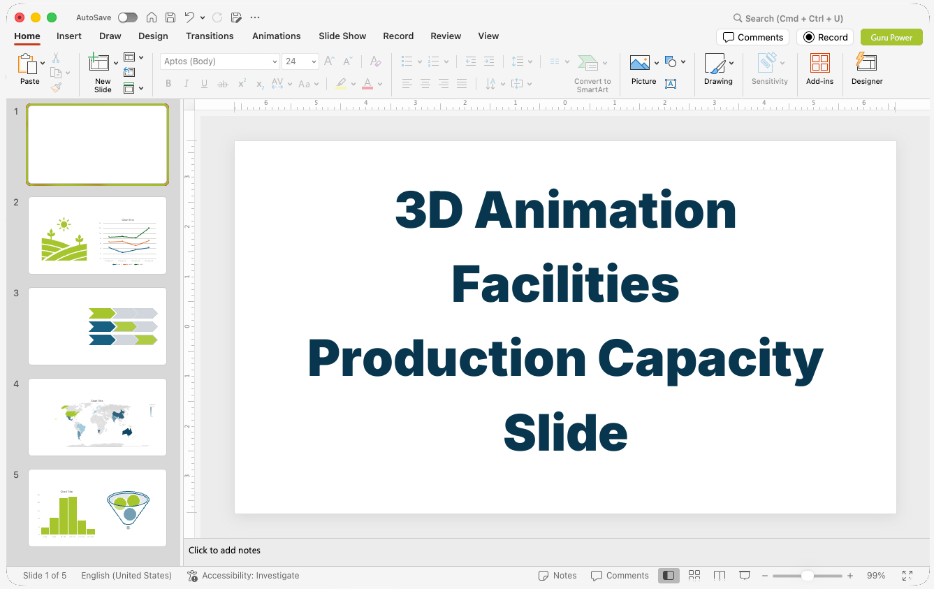 3D Animation Facilities Production Capacity Slide-Deck
