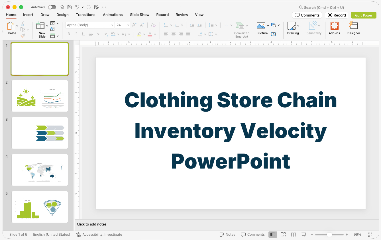 Clothing Store Chain Inventory Velocity PowerPoint