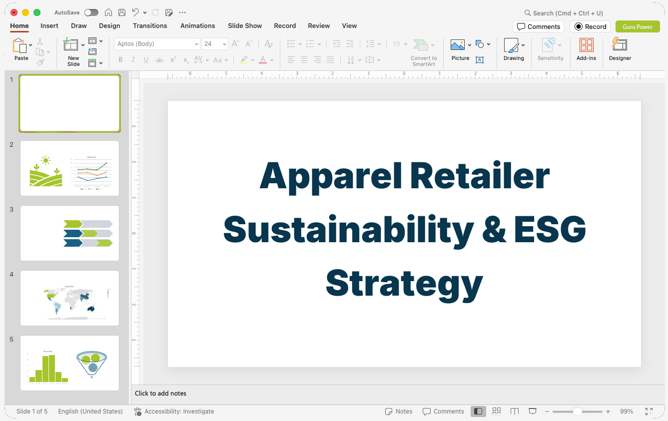 Apparel Retailer Sustainability & ESG Strategy Presentation