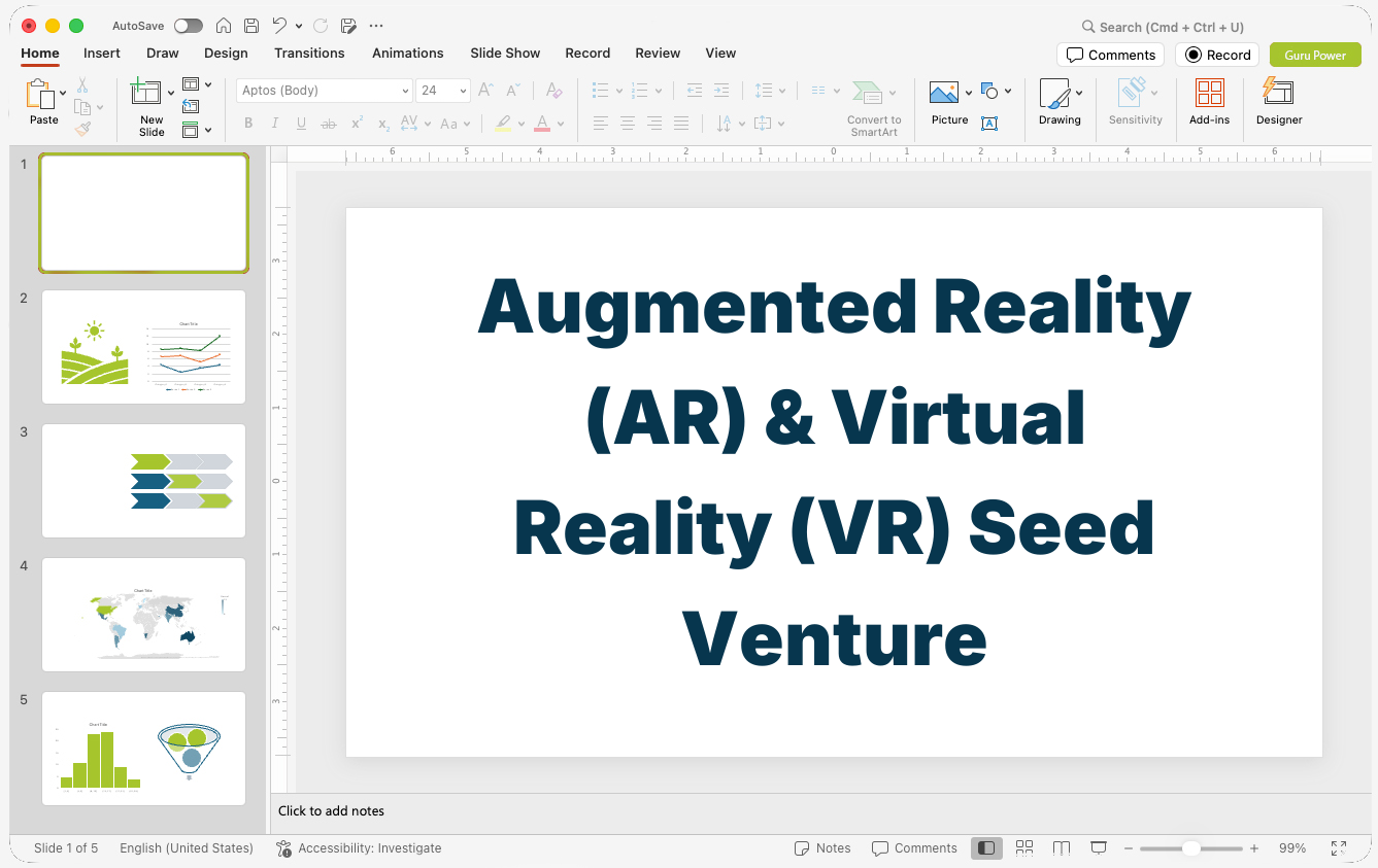 Augmented Reality (AR) & Virtual Reality (VR) Seed Venture Pitch-Deck