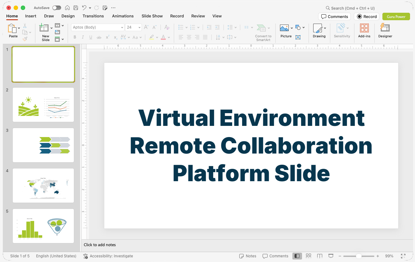 Virtual Environment Remote Collaboration Platform Slide-Deck