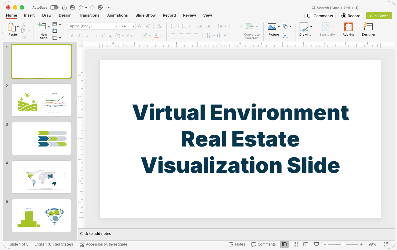 Virtual Environment Real Estate Visualization Slide-Deck