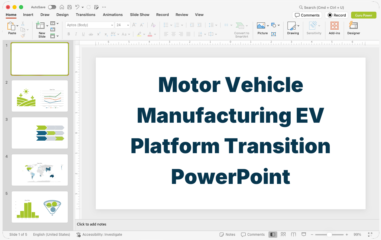 Motor Vehicle Manufacturing EV Platform Transition PowerPoint