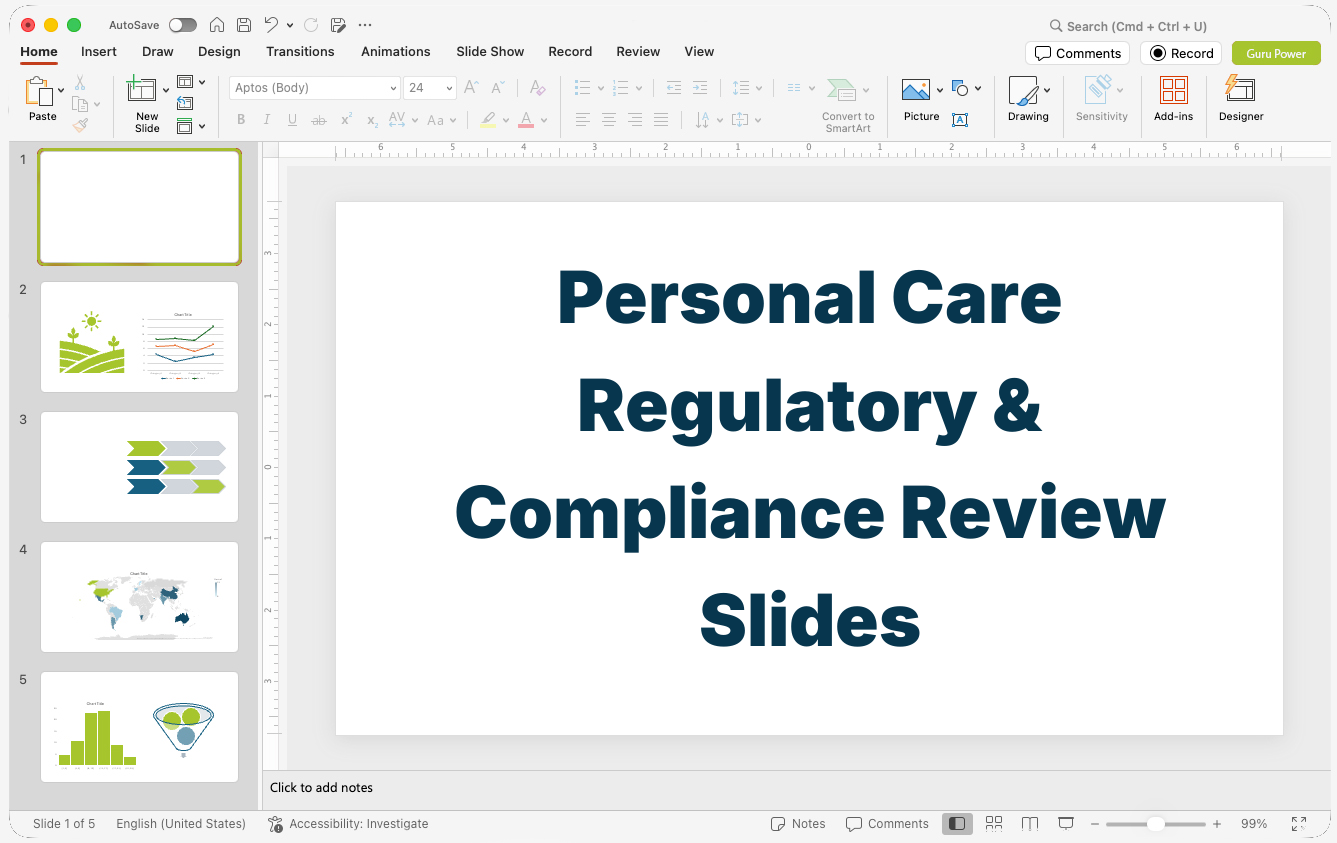 Personal Care Regulatory & Compliance Review Slides