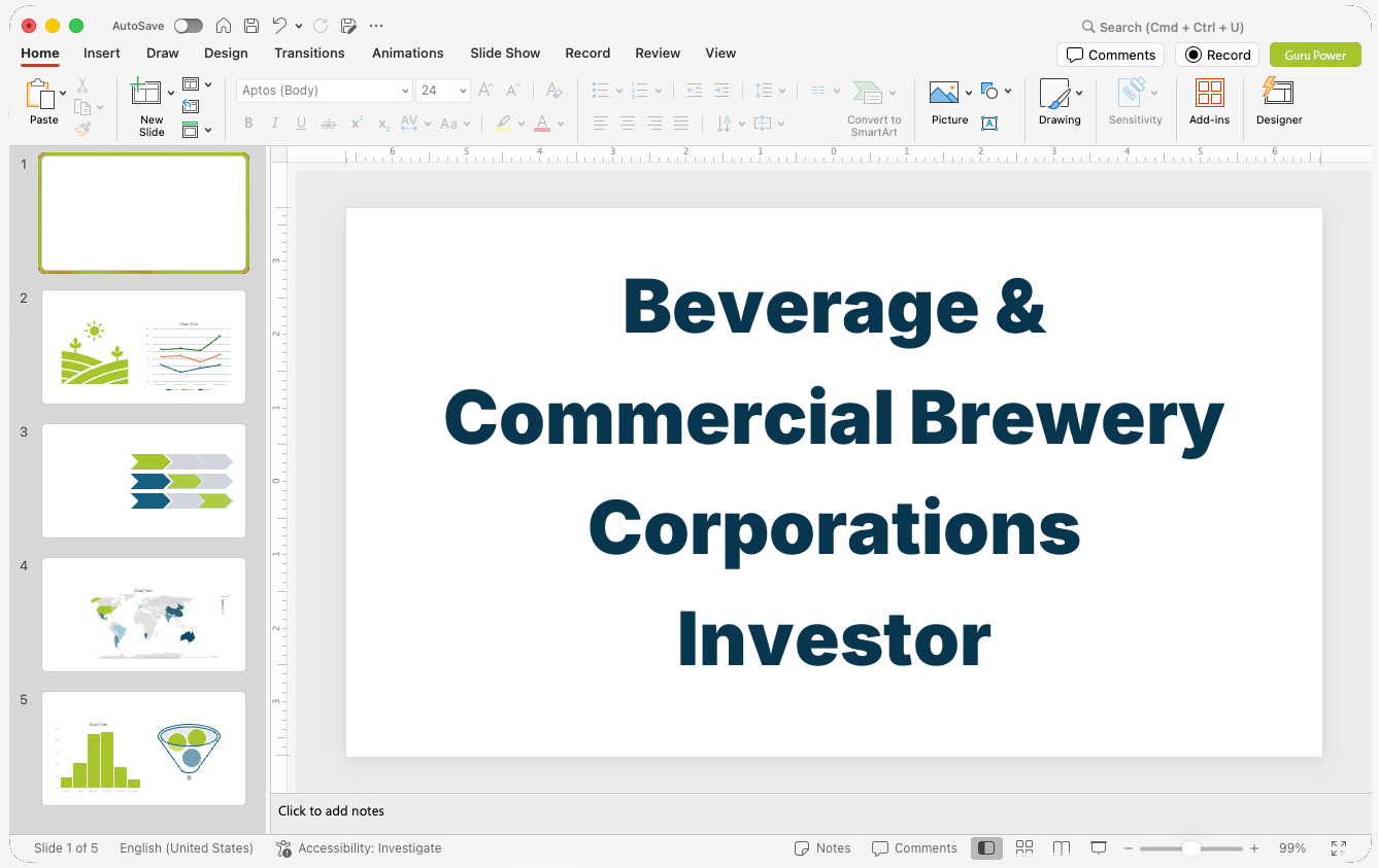 Beverage & Commercial Brewery Corporations Investor Pitch-Deck