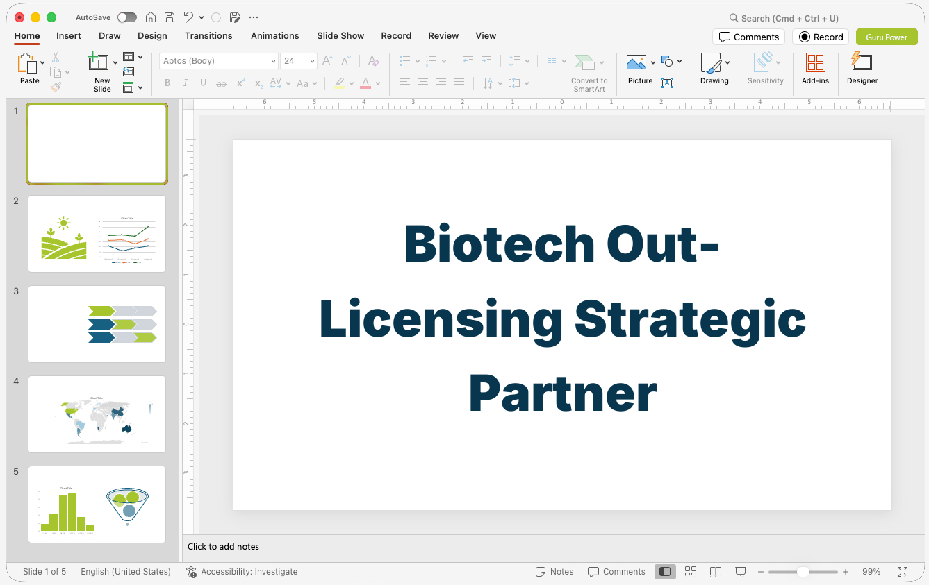 Biotech Out-Licensing Strategic Partner Pitch-Deck