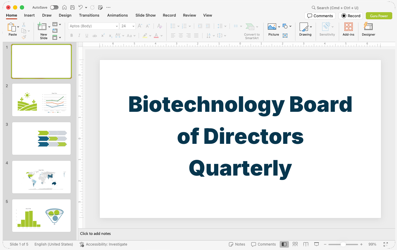 Biotechnology Board of Directors Quarterly Presentation