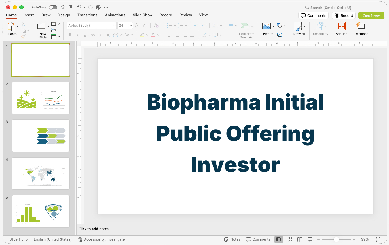 Biopharma Initial Public Offering Investor Pitch-Deck