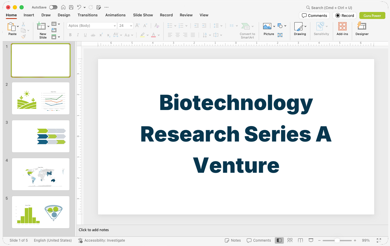 Biotechnology Research Series A Venture Pitch Deck