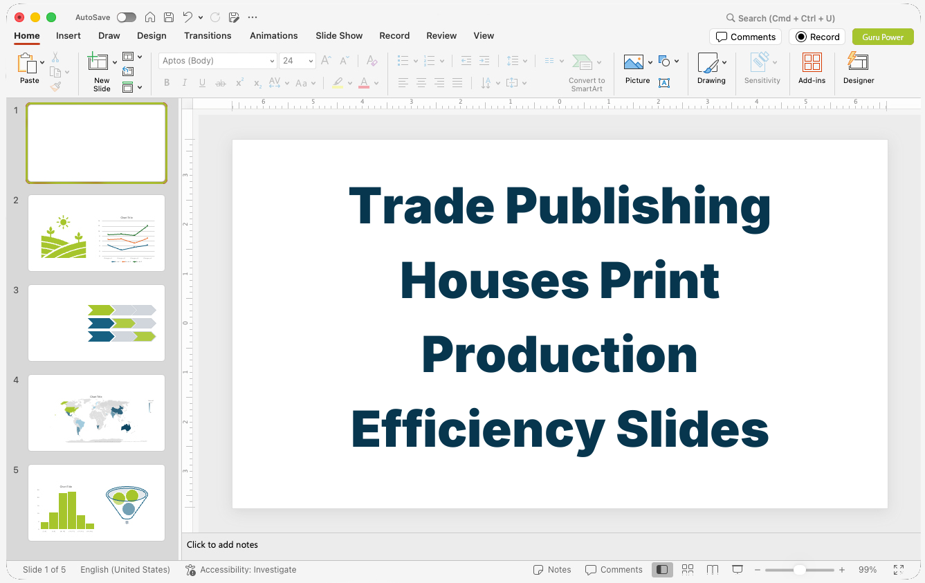 Trade Publishing Houses Print Production Efficiency Slides