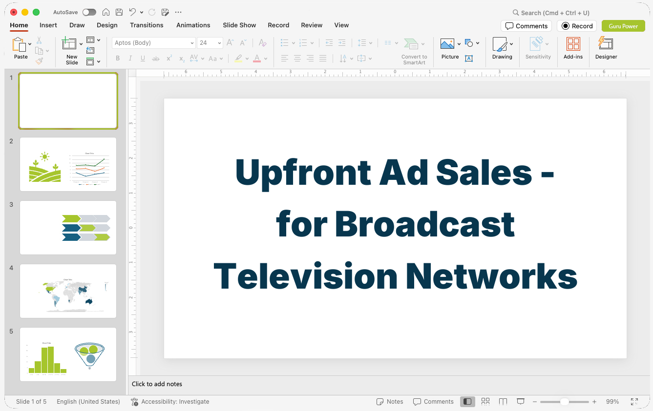 Upfront Ad Sales Pitch-Deck for Broadcast Television Networks