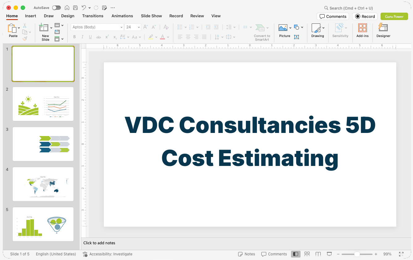 VDC Consultancies 5D Cost Estimating Presentation