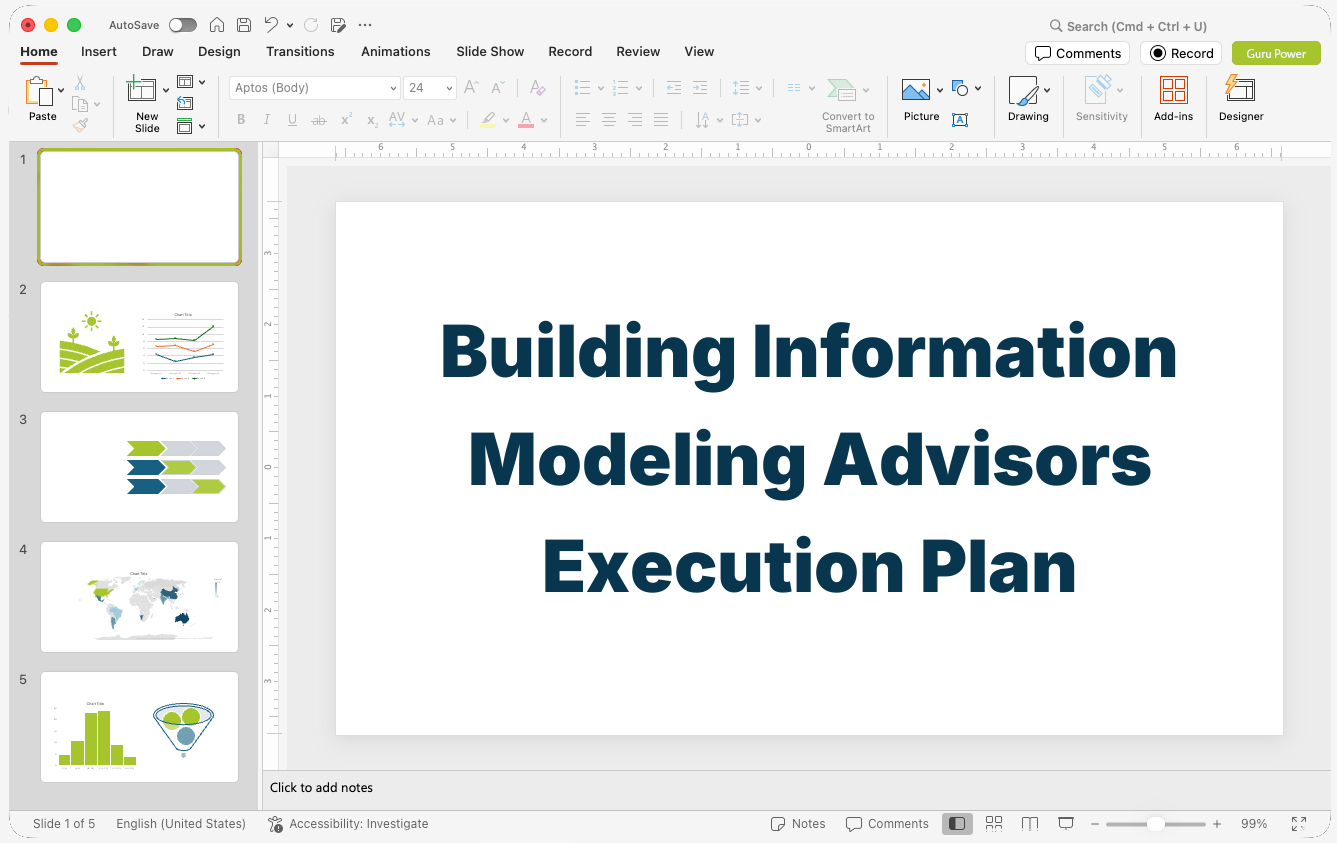 Building Information Modeling Advisors Execution Plan Presentation