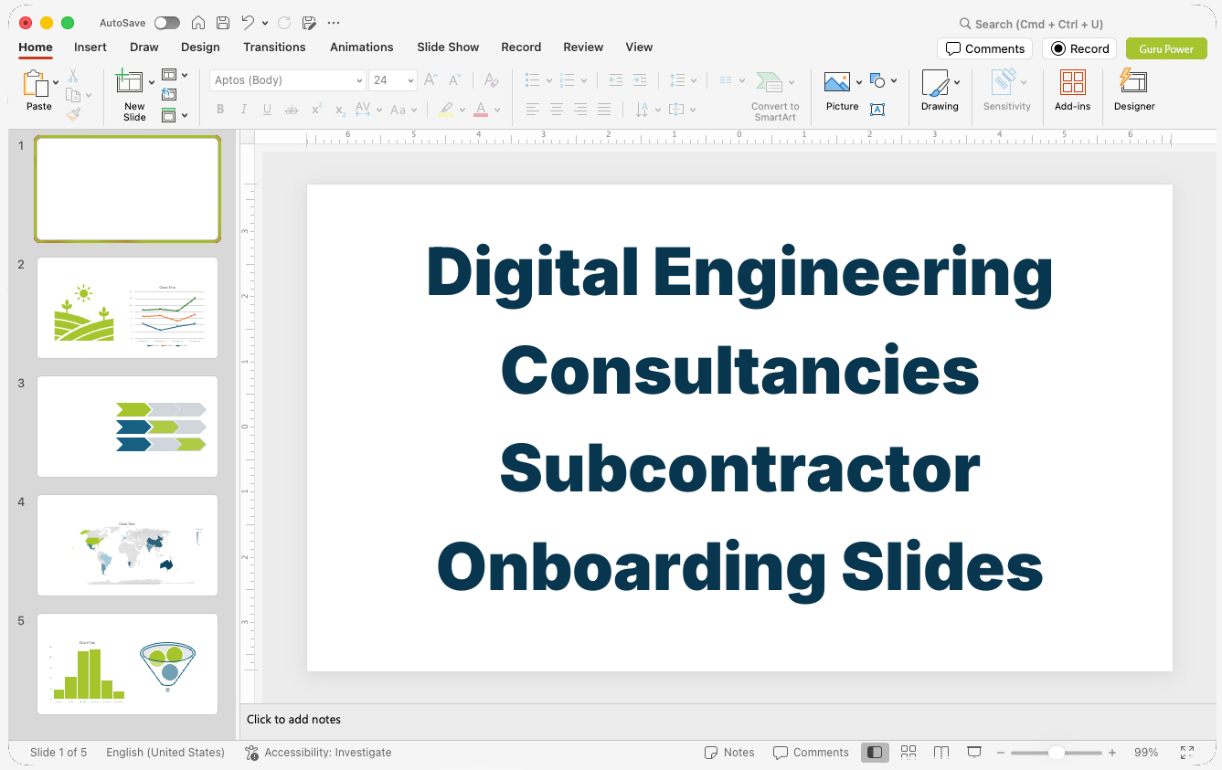 Digital Engineering Consultancies Subcontractor Onboarding Slides