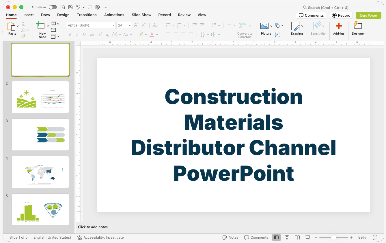 Construction Materials Distributor Channel PowerPoint