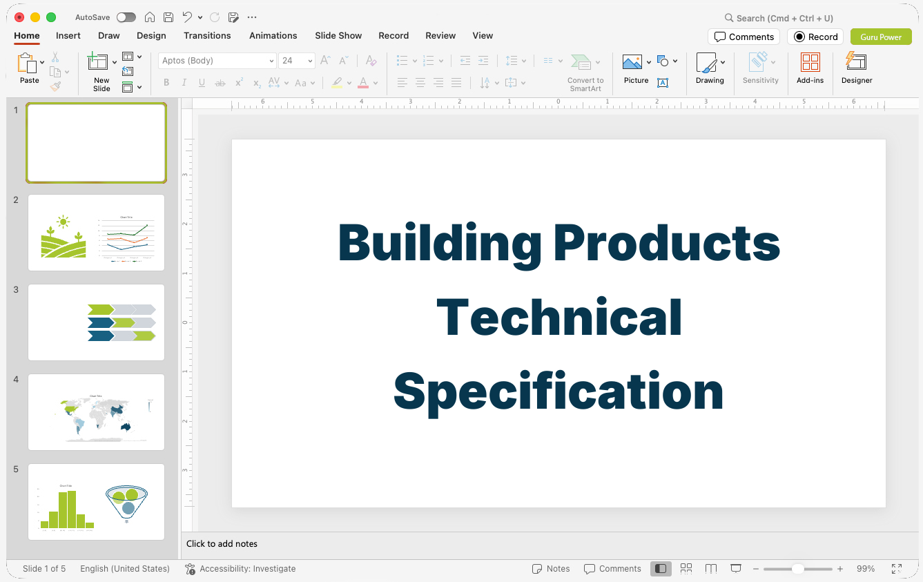 Building Products Technical Specification Presentation