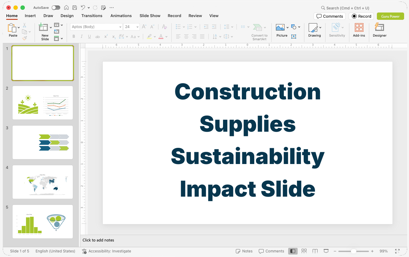 Construction Supplies Sustainability Impact Slide-Deck
