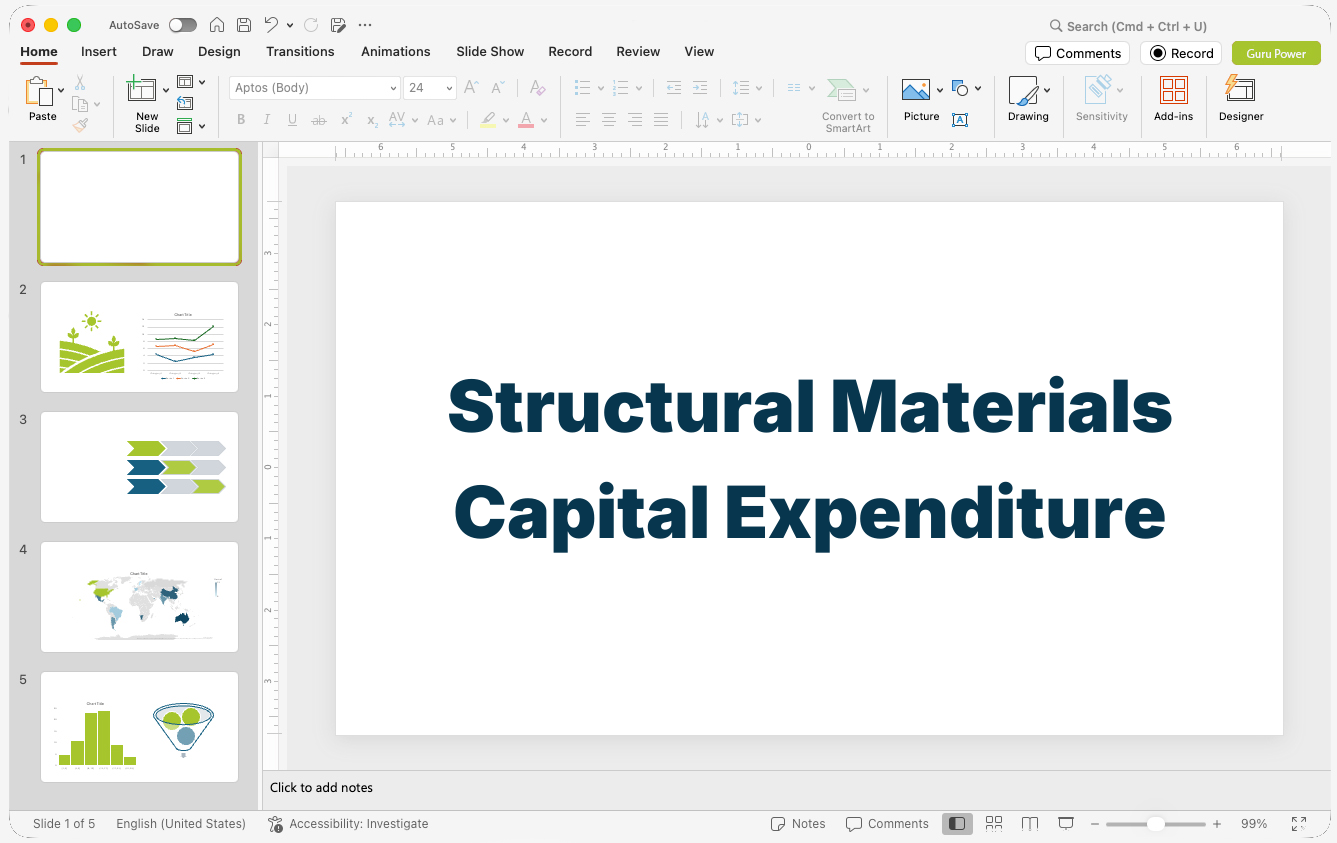 Structural Materials Capital Expenditure Pitch Deck