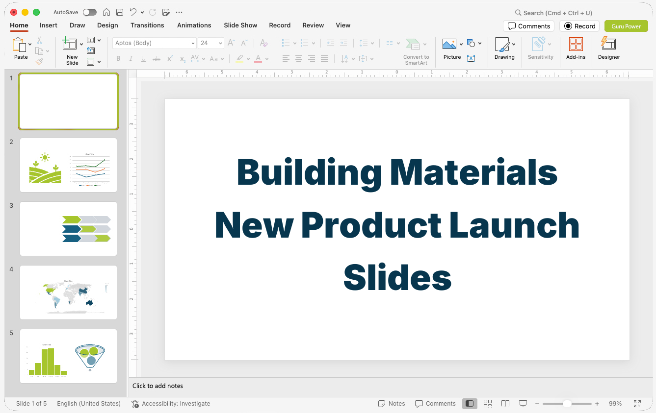 Building Materials New Product Launch Slides