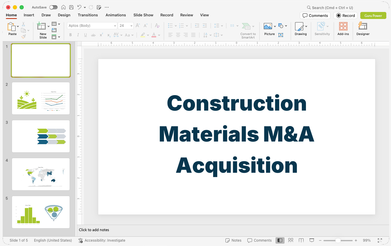 Construction Materials M&A Acquisition Presentation